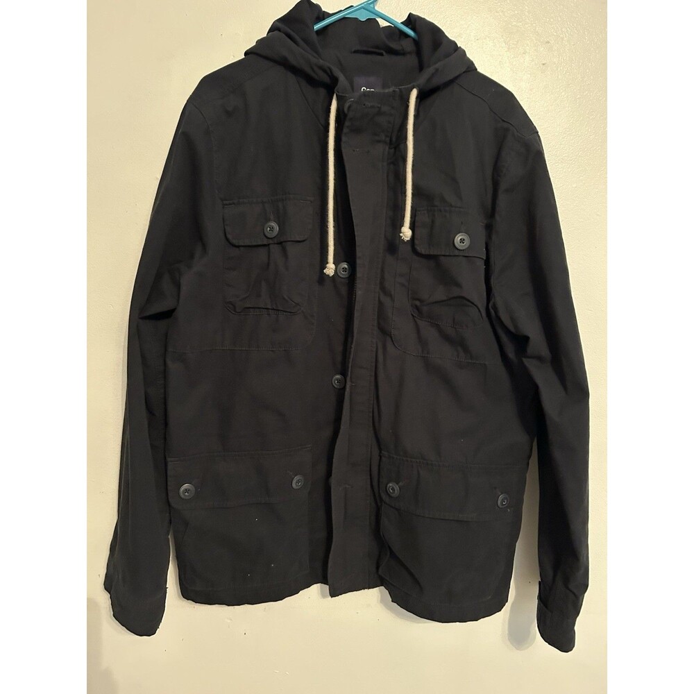GAP NETHERLANDS Women's  Full Zip City Deck Navy Hooded Jacket Preppy Coastal